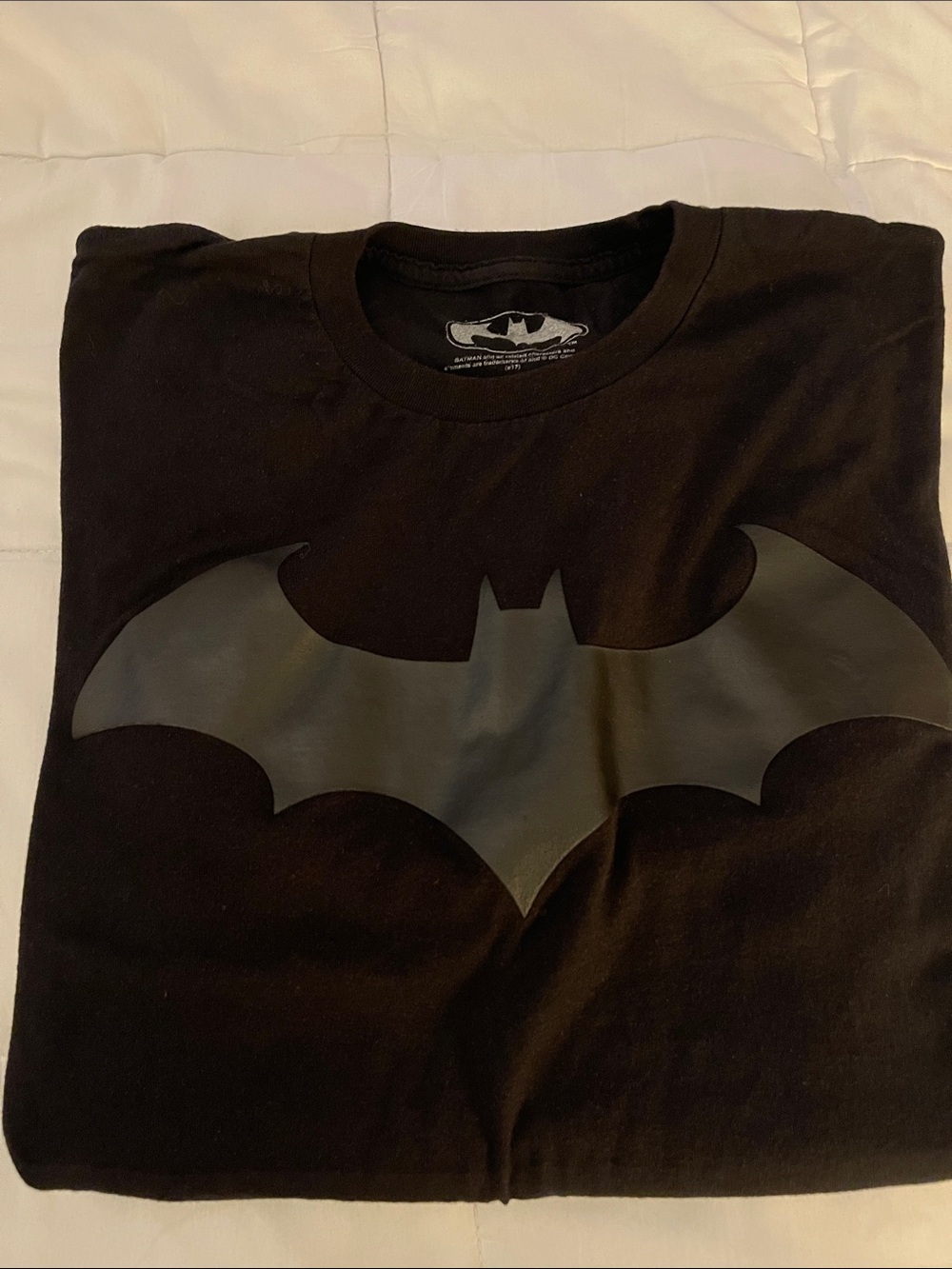 Black Short Sleeve Batman Logo Tee